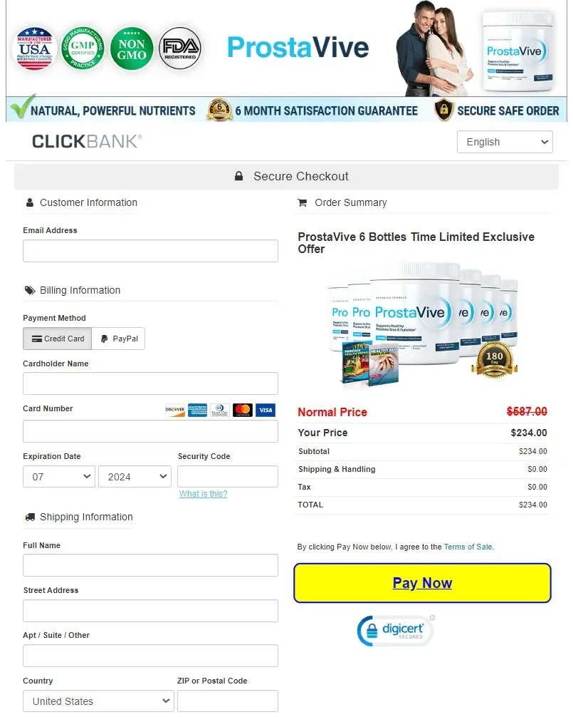 ProstaVive checkout page